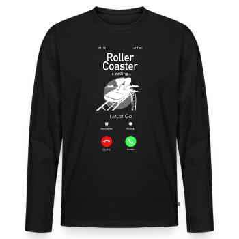 Roller Coaster Phone Display - Men's Premium Organic Long Sleeve Shirt - black - Front - Nico (187cm)