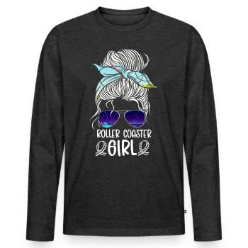 Roller Coaster Girl Sunglasses - Men's Premium Organic Long Sleeve Shirt - heather anthracite - Front - Nico (187cm)