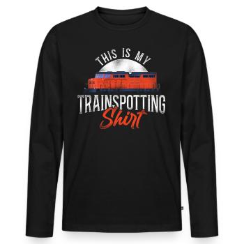 Freight Diesel Train Driver - Men's Premium Organic Long Sleeve Shirt - black - Front - Nico (187cm)