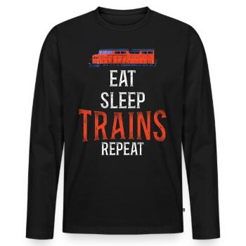 Freight Diesel Train Driver - Men's Premium Organic Long Sleeve Shirt - black - Front - Nico (187cm)