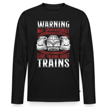 Freight Diesel Train Driver - Men's Premium Organic Long Sleeve Shirt - black - Front - Nico (187cm)