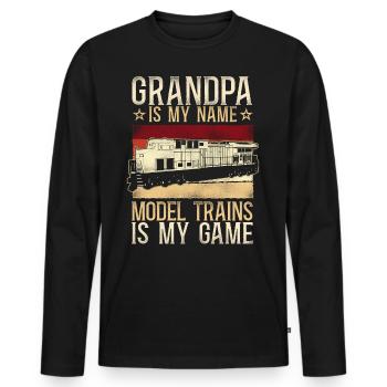 Freight Diesel Train Driver - Men's Premium Organic Long Sleeve Shirt - black - Front - Nico (187cm)