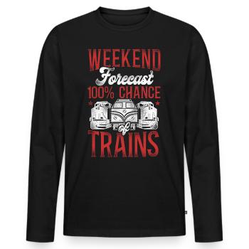 Freight Diesel Train Driver - Men's Premium Organic Long Sleeve Shirt - black - Front - Nico (187cm)