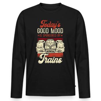 Freight Diesel Train Driver - Men's Premium Organic Long Sleeve Shirt - black - Front - Nico (187cm)