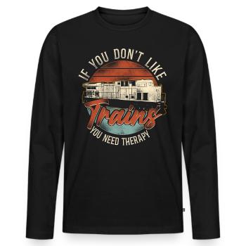 Freight Diesel Train Driver - Men's Premium Organic Long Sleeve Shirt - black - Front - Nico (187cm)