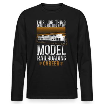 Freight Diesel Train Driver - Men's Premium Organic Long Sleeve Shirt - black - Front - Nico (187cm)