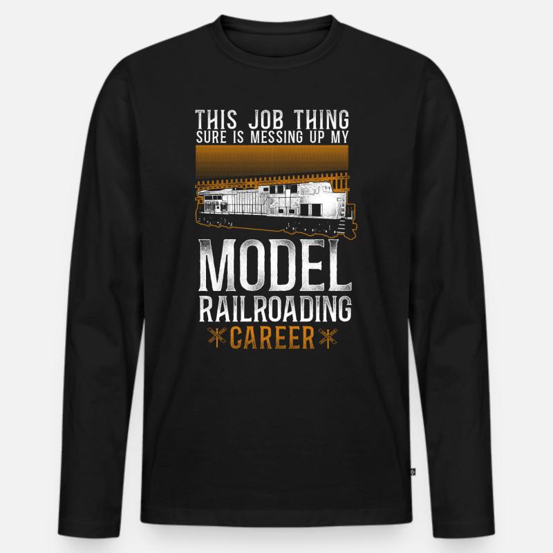 Freight Diesel Train Driver - Männer Premium Bio Langarmshirt - Schwarz