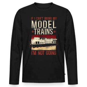 Freight Diesel Train Driver - Men's Premium Organic Long Sleeve Shirt - black - Front - Nico (187cm)