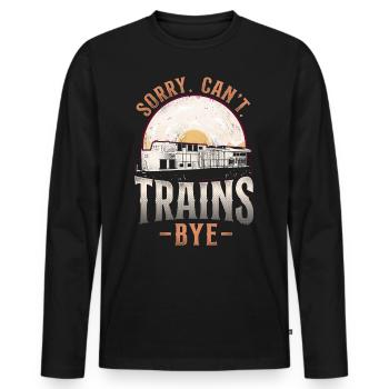 Freight Diesel Train Driver - Men's Premium Organic Long Sleeve Shirt - black - Front - Nico (187cm)