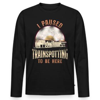 Freight Diesel Train Driver - Men's Premium Organic Long Sleeve Shirt - black - Front - Nico (187cm)