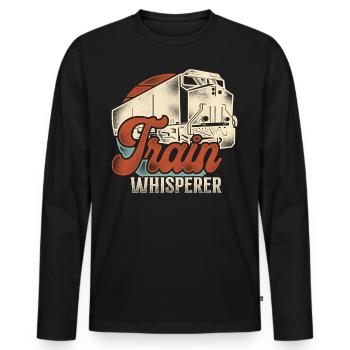 Freight Diesel Train Driver - Men's Premium Organic Long Sleeve Shirt - black - Front - Nico (187cm)