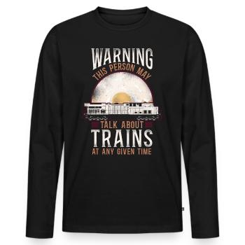 Freight Diesel Train Driver - Men's Premium Organic Long Sleeve Shirt - black - Front - Nico (187cm)