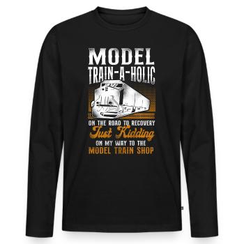 Freight Diesel Train Driver - Men's Premium Organic Long Sleeve Shirt - black - Front - Nico (187cm)
