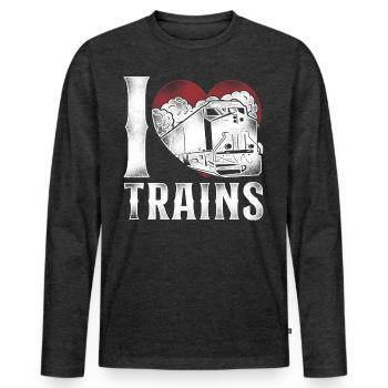 Freight Diesel Train Driver - Men's Premium Organic Long Sleeve Shirt - heather anthracite - Front - Nico (187cm)