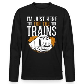 Freight Diesel Train Driver - Men's Premium Organic Long Sleeve Shirt - black - Front - Nico (187cm)