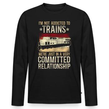 Freight Diesel Train Driver - Men's Premium Organic Long Sleeve Shirt - black - Front - Nico (187cm)