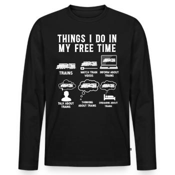 Freight Diesel Train Driver - Men's Premium Organic Long Sleeve Shirt - black - Front - Nico (187cm)