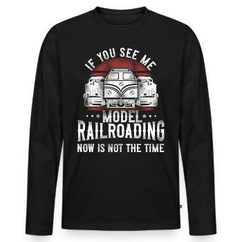 Freight Diesel Train Driver - Men's Premium Organic Long Sleeve Shirt - black - Front - Nico (187cm)