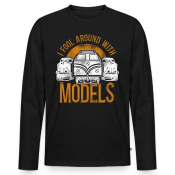 Freight Diesel Train Driver - Men's Premium Organic Long Sleeve Shirt - black - Front - Nico (187cm)