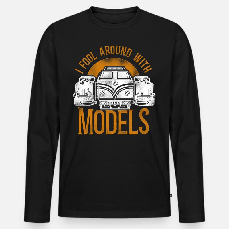 Freight Diesel Train Driver - Männer Premium Bio Langarmshirt - Schwarz