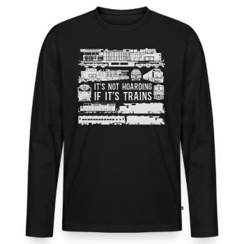 Freight Diesel Train Driver - Men's Premium Organic Long Sleeve Shirt - black - Front - Nico (187cm)