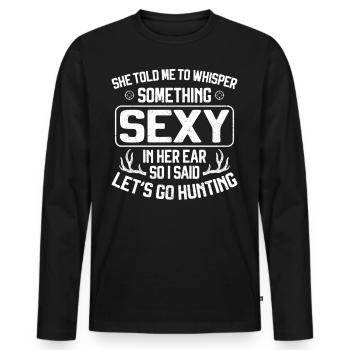 Chasseur de cerfs Buck à qui elle a parlé - T-shirt manches longues Premium bio Homme - noir - Devant - Nico (187cm)