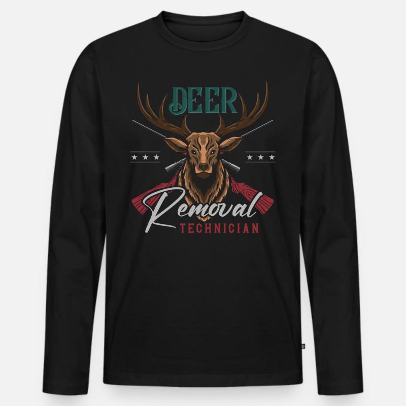 Buck Deer Hunting Hunter Deer - Männer Premium Bio Langarmshirt - Schwarz