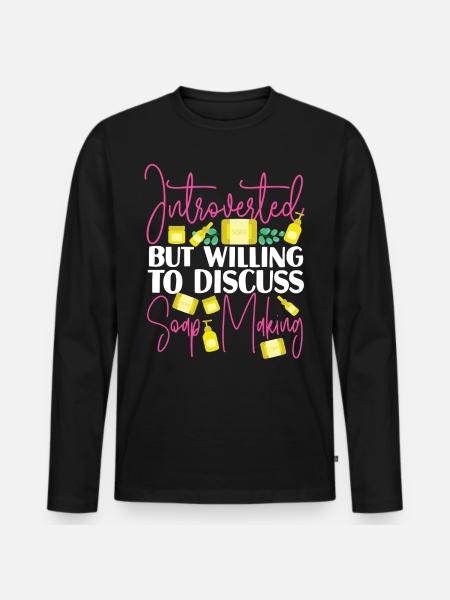 Soap Making Crafting Introverted - Men's Premium Organic Long Sleeve Shirt - black