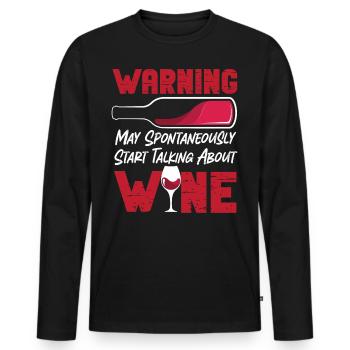 Sommelier Wine Drinking Tasting - Männer Premium Bio Langarmshirt - Schwarz - Vorne - Nico (187cm)