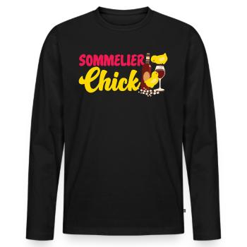 Sommelier Wine Drinking Tasting - Männer Premium Bio Langarmshirt - Schwarz - Vorne - Nico (187cm)