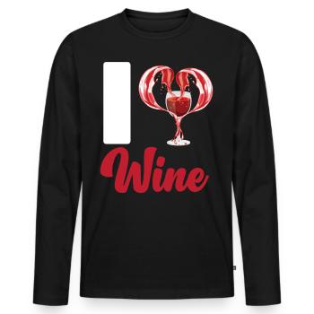 Sommelier Wine Drinking Tasting - Männer Premium Bio Langarmshirt - Schwarz - Vorne - Nico (187cm)