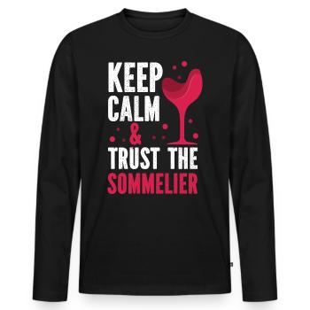Sommelier Wine Drinking Tasting - Männer Premium Bio Langarmshirt - Schwarz - Vorne - Nico (187cm)
