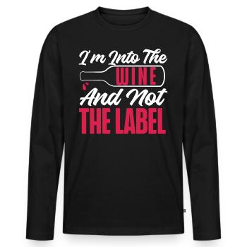 Dégustation de vin de sommelier - T-shirt manches longues Premium bio Homme - noir - Devant - Nico (187cm)