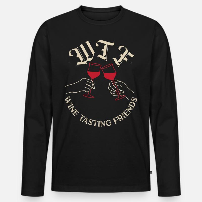 Sommelier Wine Drinking Tasting - Männer Premium Bio Langarmshirt - Schwarz