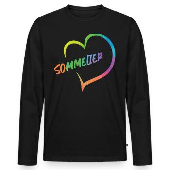 Sommelier Wine Drinking Tasting - Männer Premium Bio Langarmshirt - Schwarz - Vorne - Nico (187cm)