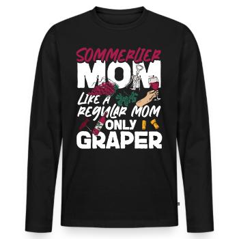 Dégustation de vin de sommelier - T-shirt manches longues Premium bio Homme - noir - Devant - Nico (187cm)