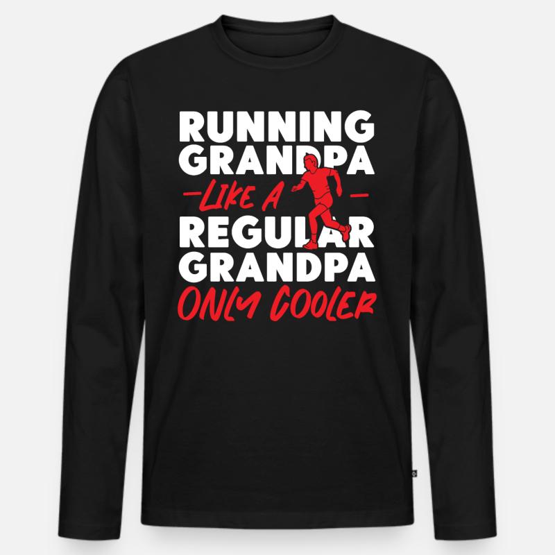 Running Runner Half Marathon - Männer Premium Bio Langarmshirt - Schwarz