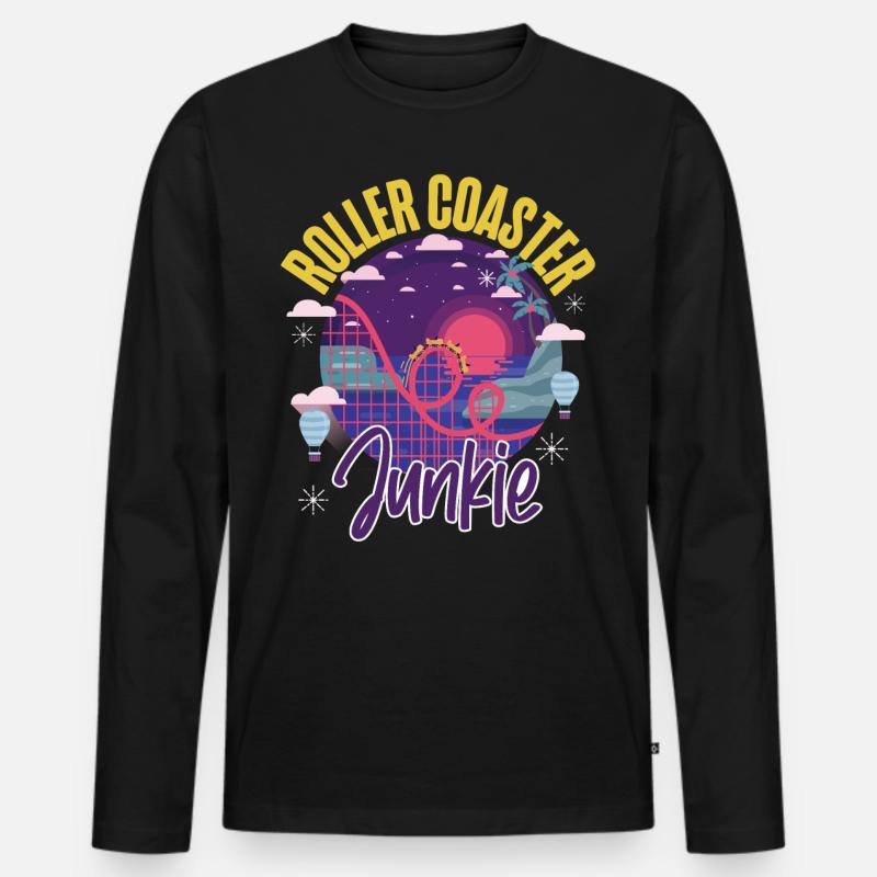 Roller Coaster Roller Coaster - T-shirt manches longues Premium bio Homme - noir