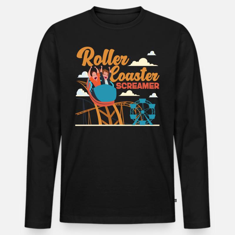 Roller Coaster Roller Coaster - Männer Premium Bio Langarmshirt - Schwarz