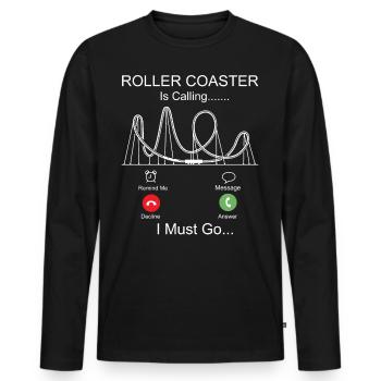 Roller Coaster Phone Display - Men's Premium Organic Long Sleeve Shirt - black - Front - Nico (187cm)