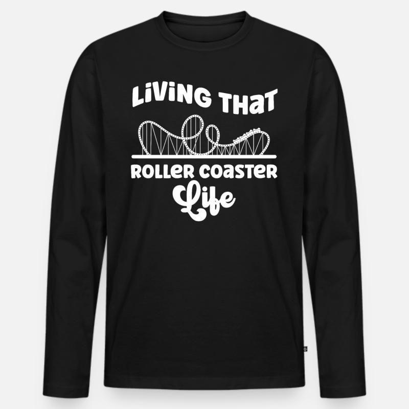 Roller Coaster Living That Roller - Männer Premium Bio Langarmshirt - Schwarz
