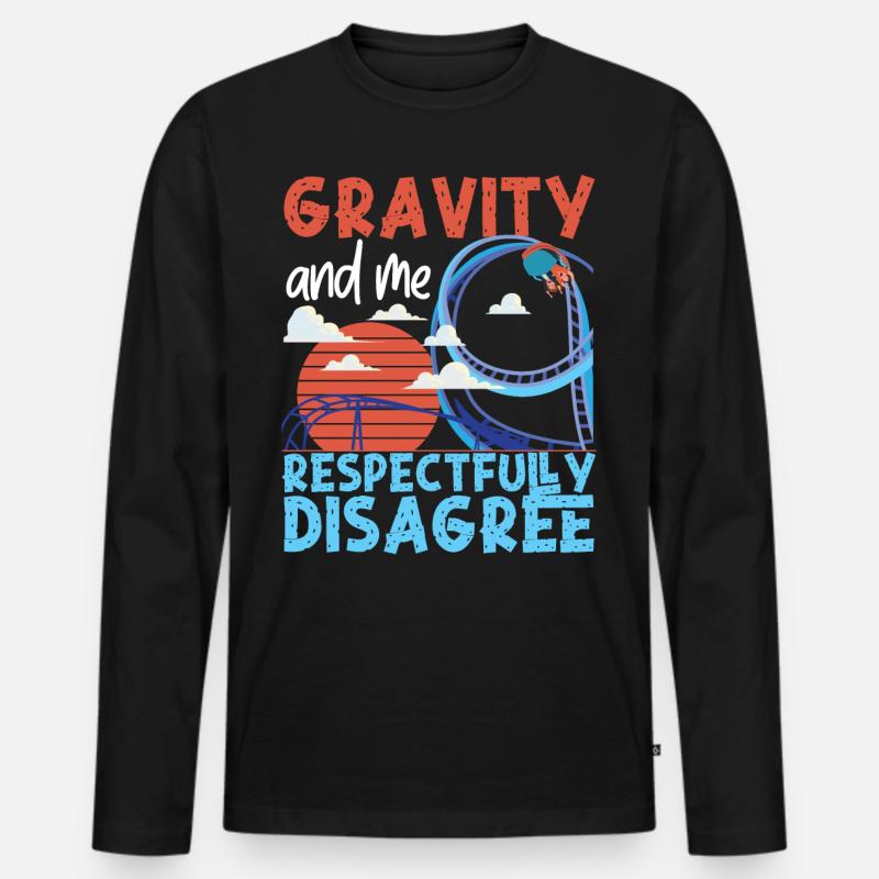 Roller Coaster Gravity And Me - Men's Premium Organic Long Sleeve Shirt - black