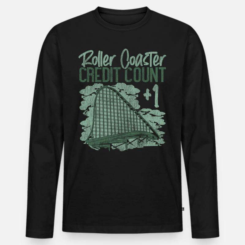 Roller Coaster Vintage Roller - Männer Premium Bio Langarmshirt - Schwarz