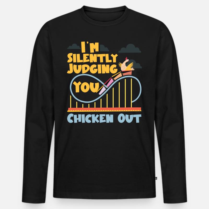 Roller Coaster I'm Silently - Männer Premium Bio Langarmshirt - Schwarz