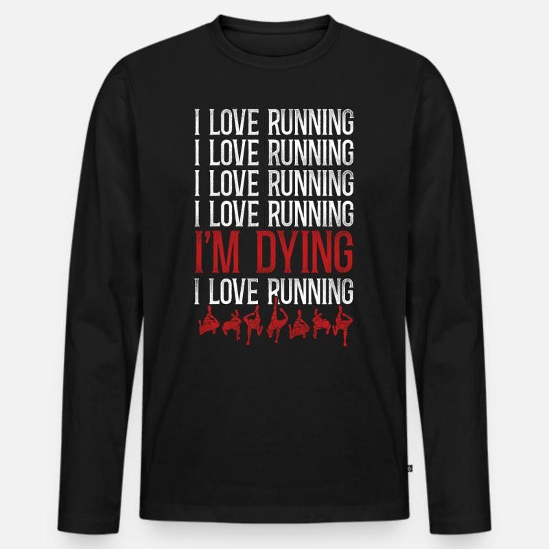 Running Runner Half Marathon - Männer Premium Bio Langarmshirt - Schwarz