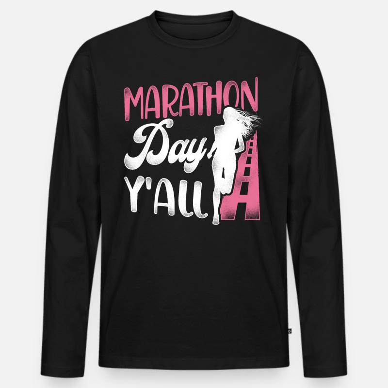 Running Runner Half Marathon - Männer Premium Bio Langarmshirt - Schwarz