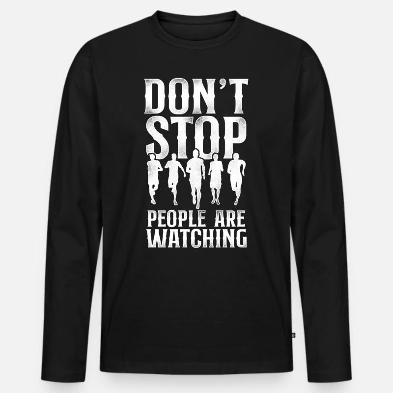 Running Runner Half Marathon - Männer Premium Bio Langarmshirt - Schwarz