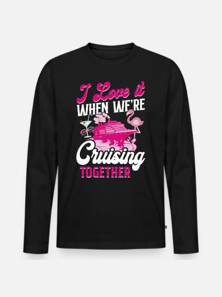 Bateau de croisière Vacances Amis - T-shirt manches longues Premium bio Homme - noir