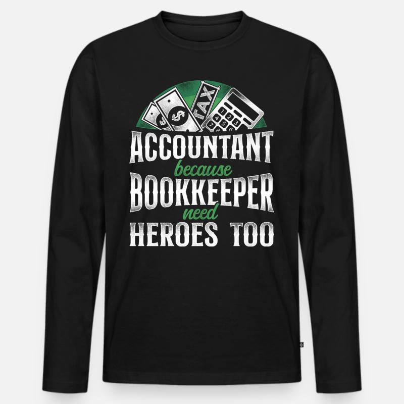 Accountant Bookkeeper Accounting - Männer Premium Bio Langarmshirt - Schwarz