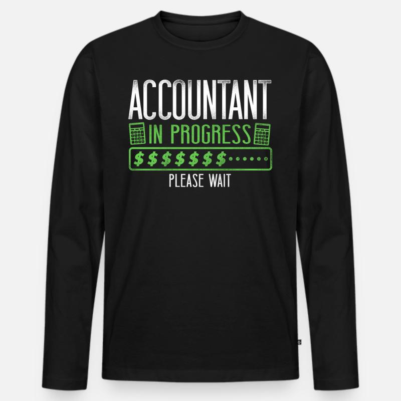 Accountant Bookkeeper Accounting - Männer Premium Bio Langarmshirt - Schwarz